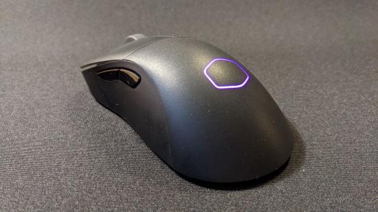 Cooler Master MM731 gaming mouse on grey mouse pad