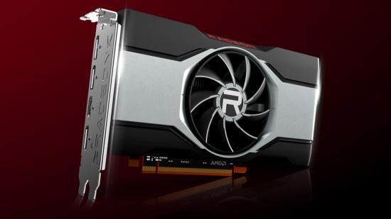 A 3D render of AMD's Radeon RX 6600 graphics card