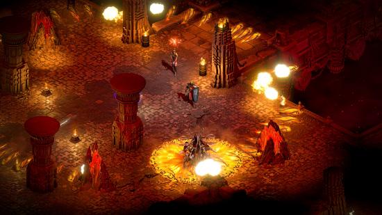 A Diablo 2 player in the middle of a battle in hell