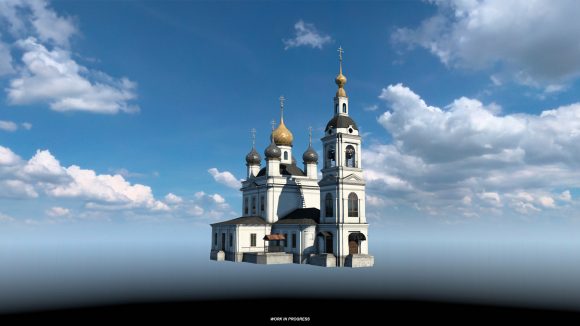 The Church of Ascension in Rybinsk, as depicted in Euro Truck Simulator 2