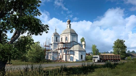 A church in Euro Truck Simulator 2