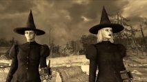 Two characters dressed as classic witches in Fallout 76