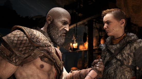 Kratos and Atreus in a God of War PC screenshot