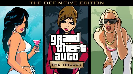 Key art from each game in the Grand Theft Auto trilogy