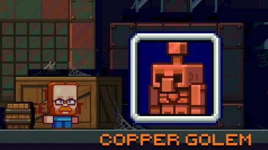A cute 2D animation from Mojang showcases the copper golem in Minecraft.