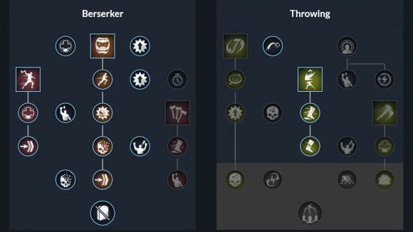 The skill tree for the best New World hatchet build for PvP