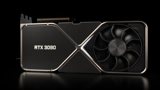 The Nvidia RTX 3090 against a black background