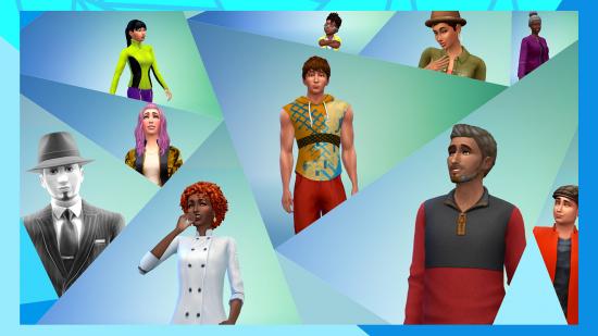 A collage of characters in The Sims 4