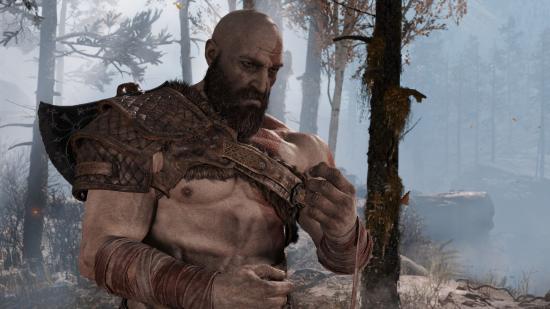 Kratos in forest from God of War
