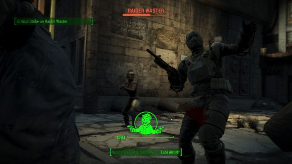 Stabbing a raider in our Fallout 4 review