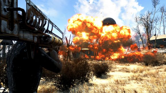 Firing a Fat Man in our Fallout 4 review