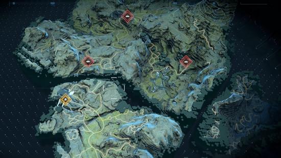 Halo Infinite's map, with various points of interest marked