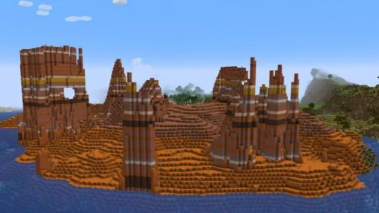 A landscape shot in Minecraft