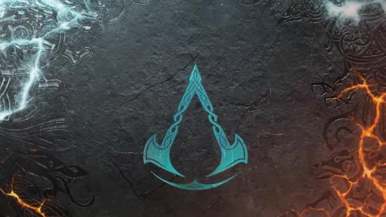 A teaser for Assassin's Creed Valhalla, featuring the game's logo