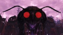 The Wise Mothman's eyes glow red in Fallout 76.
