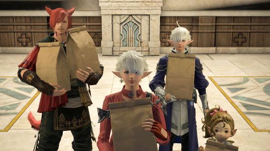 The Scions of the Seventh Dawn warmly smiling in a cutscene from our FFXIV Endwalker review