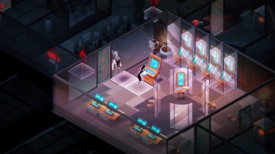 Best stealth games - one operative is trying to spring a safe while a second looks out for guards in Invisible Inc.