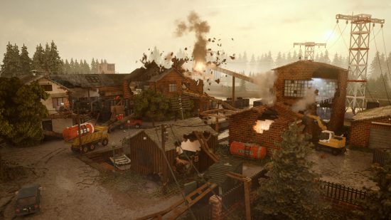 Best relaxing games - Teardown: A street filled with torn down houses and rubble
