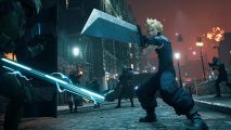 Cloud holding his Buster Sword in FF7R