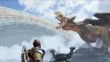 Kratos looking at a dragon in our God of War PC review