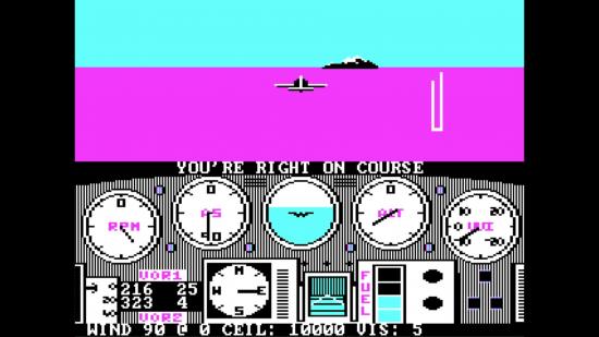 Flying a plane in Sid Meier's Solo Flight