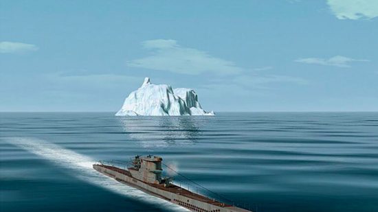 Najlepsze gry okrętów podwodnych: okręt podwodny na wodach arktycznych