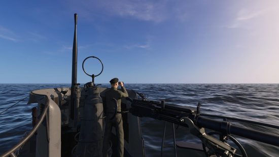 Best submarine games: a crew of a uboat stands on deck