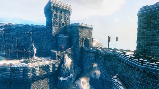 The port city of Kaer Trolde in The Witcher 3 recreated in Valheim