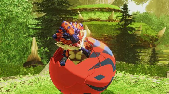Best games like Monster Hunter: a Razewing Rathalos hatching out of an egg in Monster Hunter Stories 2.