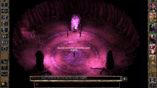 Best old game for PC: taking part in a ritual in Baldur's Gate 2