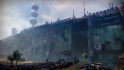 Looking up at Destiny's Cosmodrome in Player One Trailers' Solas series