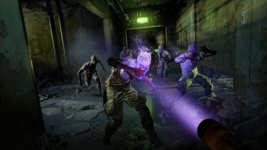 A bunch of zombies approaching the player in Dying Light 2.