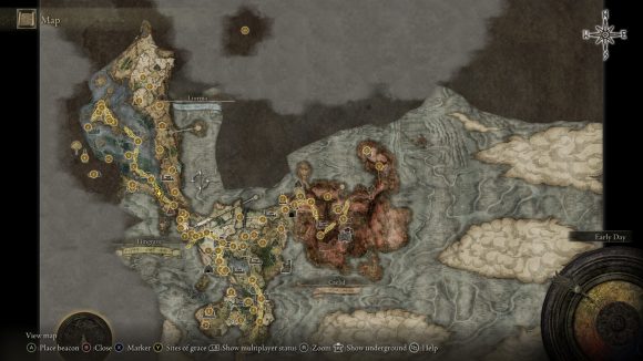 Viewing the world map in Elden Ring