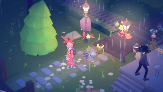 Games like Animal Crossing: Ooblets following the player around town