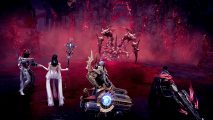 A group of players ready to face off against a spider boss in new MMO Lost Ark
