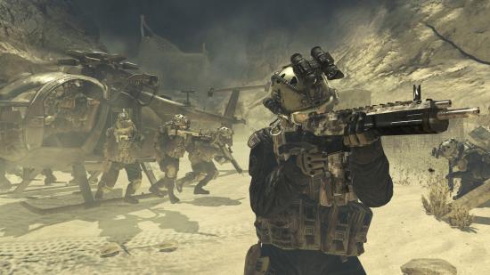 A soldier takes aim in Call of Duty: Modern Warfare 2