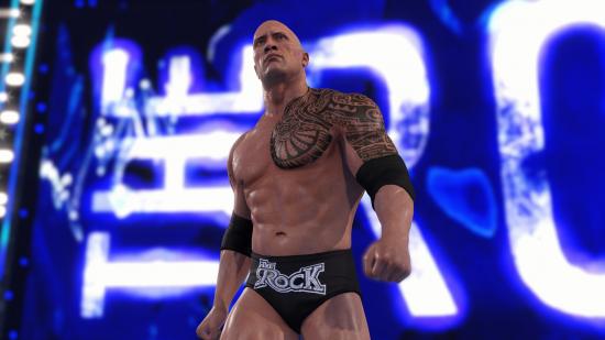 The Rock enters the ring in WWE 2K22