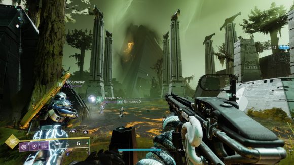The player approaches a Pyramid ship in the opening sequence of Vow of the Disciple, the new raid in Destiny 2 The Witch Queen
