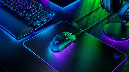 A Razer setup, including a gaming keyboard, mouse and more.