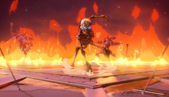 Tiny Tina's Wonderlands Shift codes: A skeleton ready to attack surrounded by fire