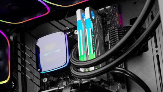 A gaming PC with RGB lights