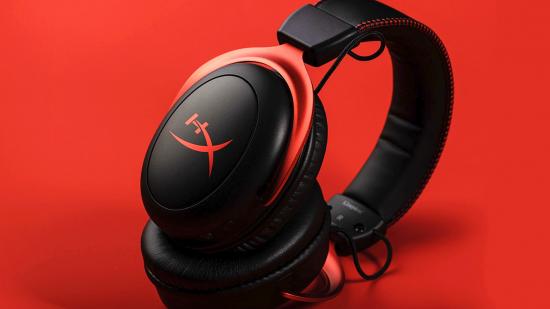 The best HyperX headset: A HyperX II Wireless sits against a red background