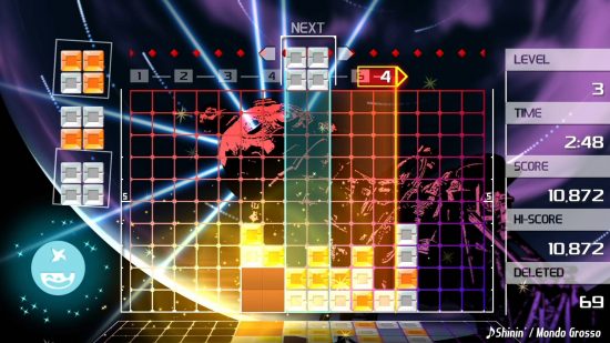 Lumines Remastered is one of the best rhythm games on PC, and is also a great block matching puzzle game.