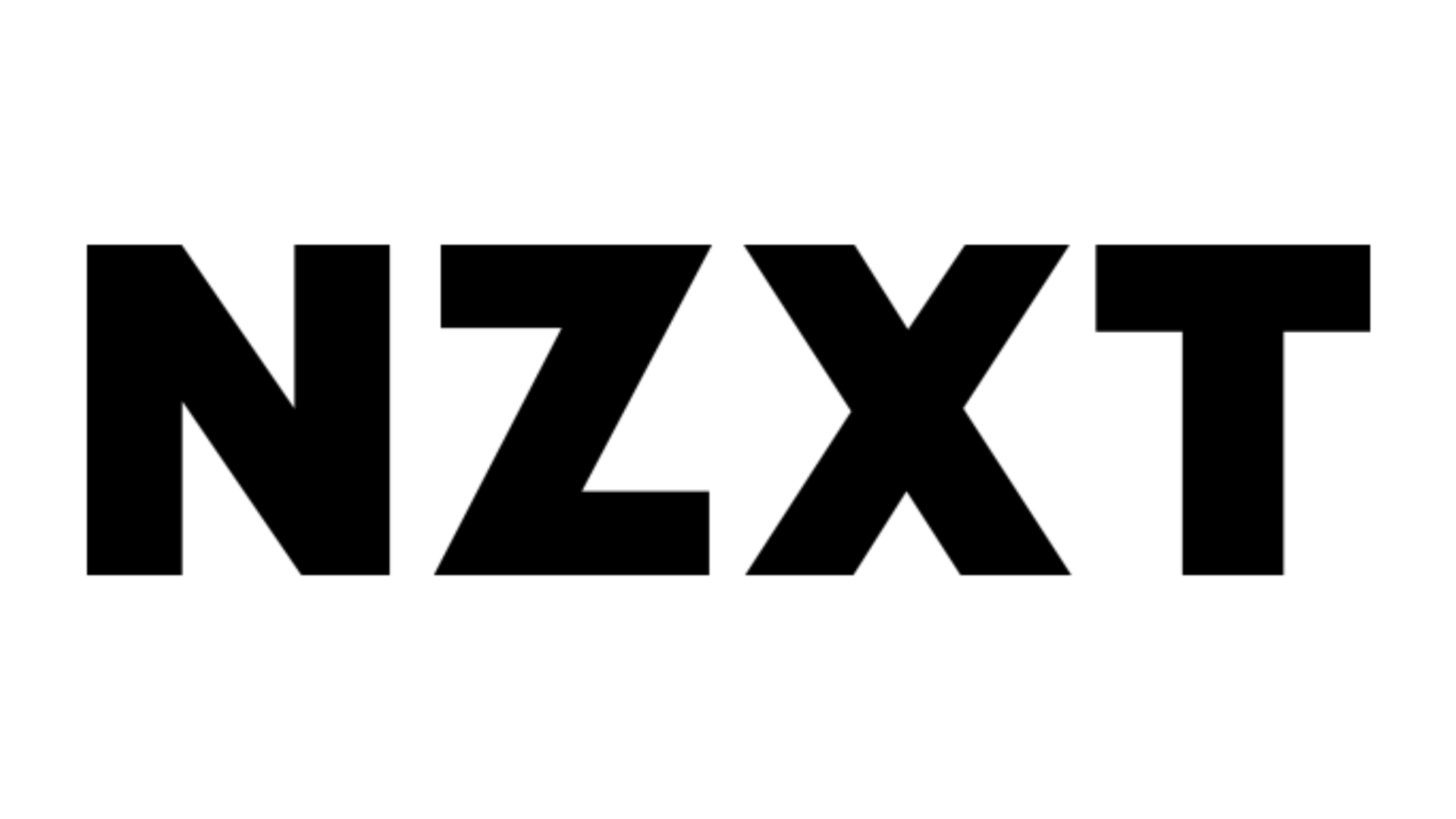 Beste Websites für benutzerdefinierte PC -Builds, Nummer 2: NZXT. Das Logo ist auf schwarzem Hintergrund
