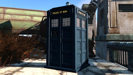 The TARDIS appears in the Fallout 4 Doctor Who mod