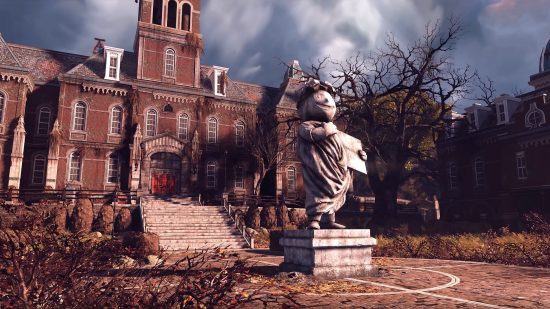 תאריך שחרור של Fallout 5: פסל עומד מחוץ לבניין ישן ומוגדל