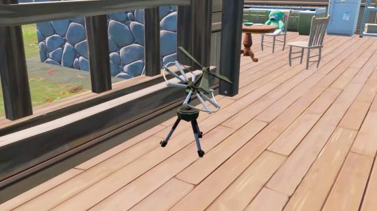 A data receiver pointing towards the sky in Fortnite Chapter3 Season 2