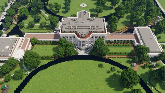 The White House rebuilt in Minecraft
