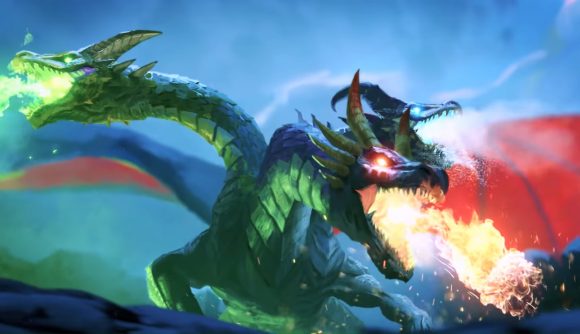 Best PC games on mobile - a screenshot from the game Runescape shows a fierce dragon breathing fire.