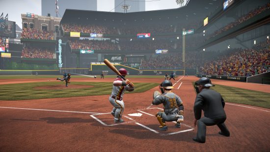 Best sports games: getting ready to swing a bat in Super Mega Baseball 3